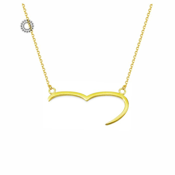 Κολιέ καρδιά ασημένιο 925 κίτρινο – Half Heart design by Τσαλδάρης