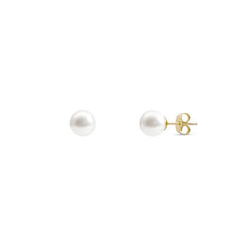 Σκουλαρίκια Κ14 χρυσά με μαργαριτάρι 6.5 mm - 7 mm