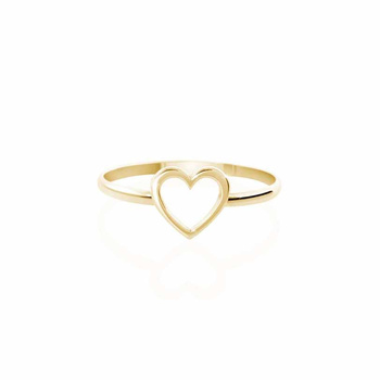 Δαχτυλίδι καρδιά Κ9 κίτρινο χρυσό