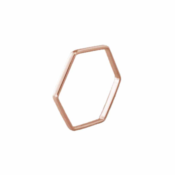 Δαχτυλίδι εξάγωνο Κ9 ροζ χρυσό