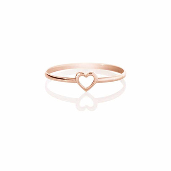 Δαχτυλίδι καρδιά Κ9 ροζ χρυσό