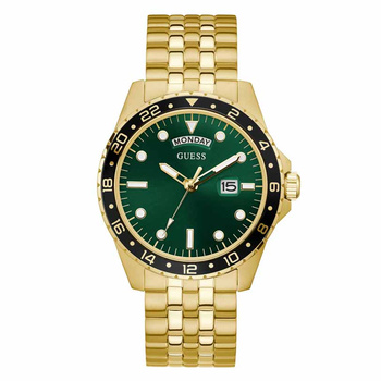 GUESS green dial gold steel bracelet GW0220G2