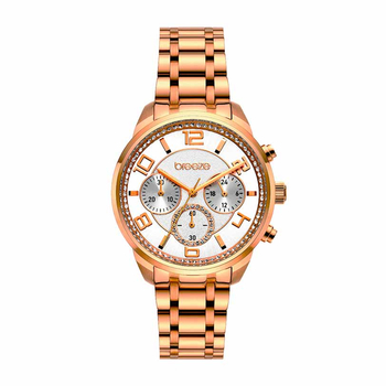 BREEZE Myrina Silver Dial Rose Gold Bracelet