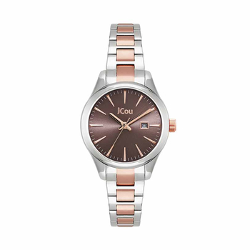 JCOU Aphrodite brown dial rose gold steel bracelet JU19051-2
