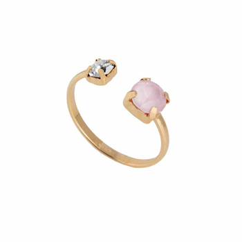 Δαχτυλίδι από ροζ ασήμι 925 με πέτρες Swarovski