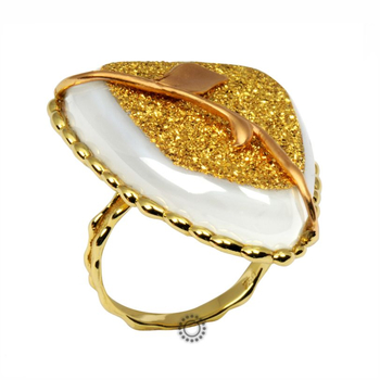 Δαχτυλίδι Κ18 χρυσό με αχάτη