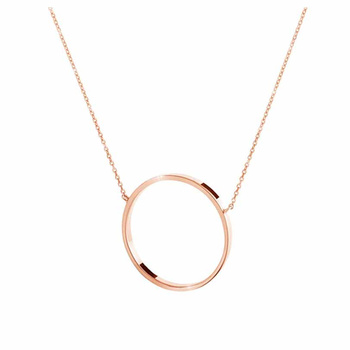 Κολιέ κύκλος 2.0 cm Κ9 ροζ χρυσό