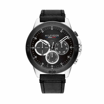 TOMMY HILFIGER Harley black dial & black strap