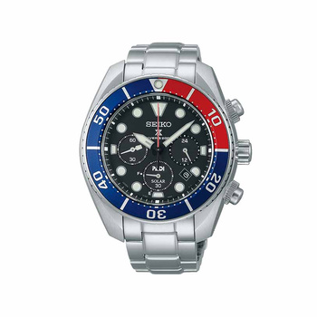 SEIKO Prospex Solar Diver's 200 Chronograph Black Dial Steel Bracelet SPECIAL EDITION