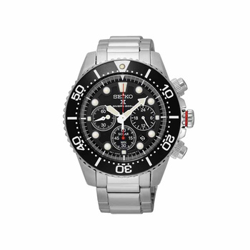 SEIKO Prospex Solar Diver's 200 Chronograph Black Dial Steel Bracelet