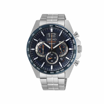 SEIKO Chronograph Blue Dial Steel Bracelet