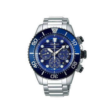 SEIKO Prospex «Save the Ocean» Solar Diver's 200 Chronograph Blue Dial Steel Bracelet