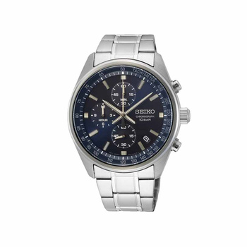 SEIKO Chronograph Blue Dial Steel Bracelet