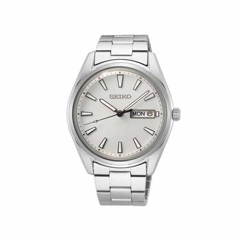 SEIKO Day-Date Silver Dial Steel Bracelet