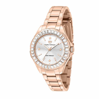CHIARA FERRAGNI SPORT Silver Dial Rose Gold Steel Bracelet