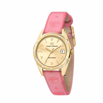CHIARA FERRAGNI EVERYDAY Gold Dial Pink Strap