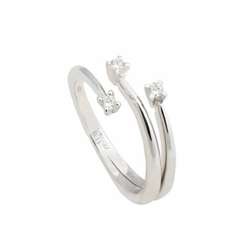 Δαχτυλίδι κρουαζέ Κ18 λευκόχρυσο με 3 διαμάντια