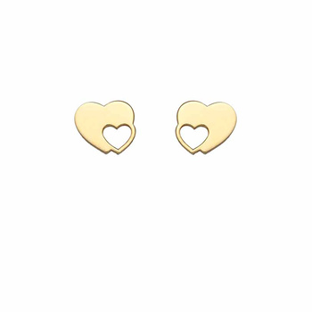 Σκουλαρίκια καρδιές Κ9 χρυσά