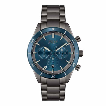 BOSS Black blue dial & grey steel bracelet
