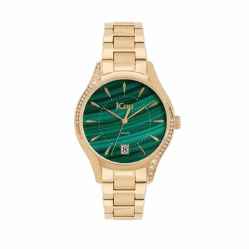 JCOU Amelie green dial gold steel bracelet