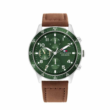 TOMMY HILFIGER Jimmy green dial brown strap