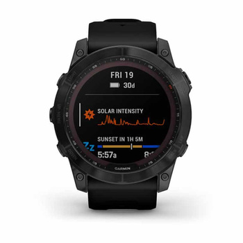 GARMIN Fenix 7X Sapphire Solar Titanium Carbon Gray DLC with Black Band