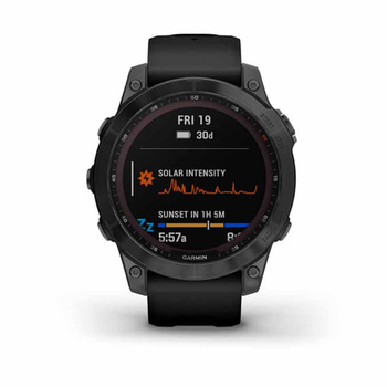 GARMIN Fenix 7 Sapphire Solar Titanium Black DLC with Black Band
