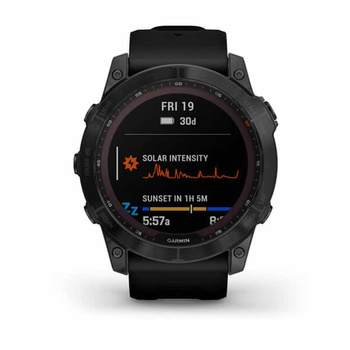 GARMIN Fenix 7X Sapphire Solar Titanium Black DLC with Black Band