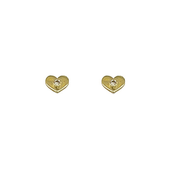 Σκουλαρίκια καρδιά Κ9 χρυσά με ζιργκόν