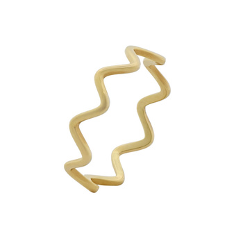Δαχτυλίδι ζιγκ ζαγκ Κ14 χρυσό