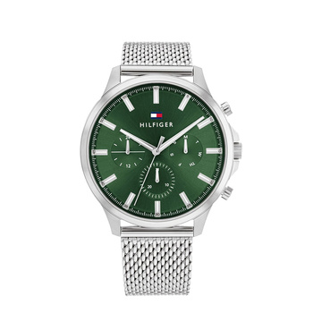 TOMMY HILFIGER Ryder green dial steel bracelet