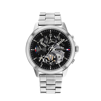 TOMMY HILFIGER Henry black dial steel bracelet