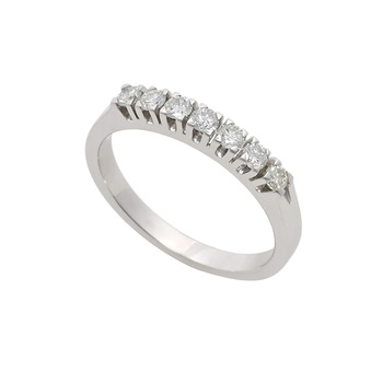 Δαχτυλίδι σειρέ Κ18 λευκόχρυσο με 7 διαμάντια