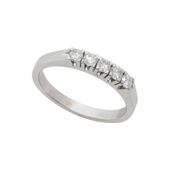 Δαχτυλίδι σειρέ Κ18 λευκόχρυσο με 5 διαμάντια