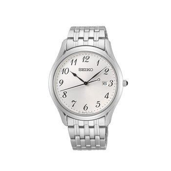 SEIKO Date White Dial Steel Bracelet