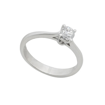 Μονόπετρο δαχτυλίδι Κ18 λευκόχρυσο με διαμάντι 0.40ct , VS1 , E από το GIA