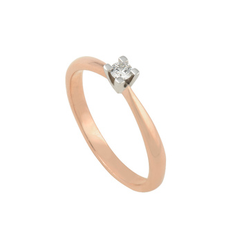 Μονόπετρο δαχτυλίδι Κ18 ροζ χρυσό με διαμάντι 0.11ct , VS , F