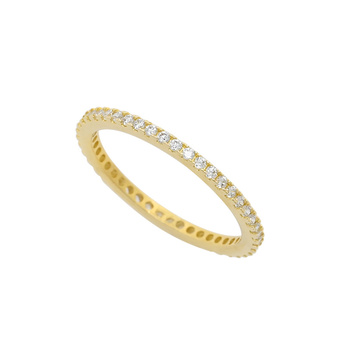 Δαχτυλίδι ολόβερο Κ14 χρυσό με ζιργκόν