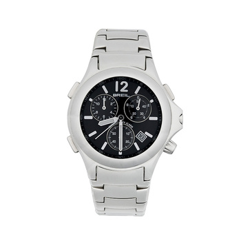 BREIL Alarm-Chronograph black dial steel bracelet