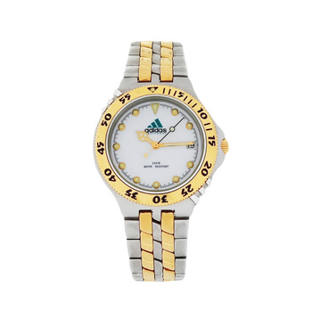 ADIDAS white dial gold-steel bracelet