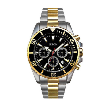 LE DOM Vantage black dial two tone bracelet