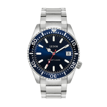 LE DOM Divers blue dial steel bracelet