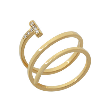 Δαχτυλίδι σπείρα Κ14 χρυσό με ζιργκόν