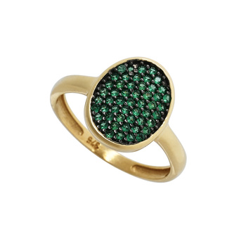 Δαχτυλίδι Κ9 χρυσό με πράσινα ζιργκόν