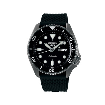 SEIKO 5 Automatic Black Dial Black Silicone