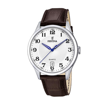 FESTINA MEN'S WHITE CLASSICS LEATHER WATCH