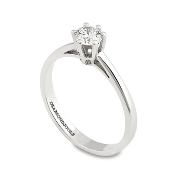 Μονόπετρο δαχτυλίδι Κ18 λευκόχρυσο DIAMONDJOOLS με διαμάντι 0.40ct , VS2 , E από το GIA