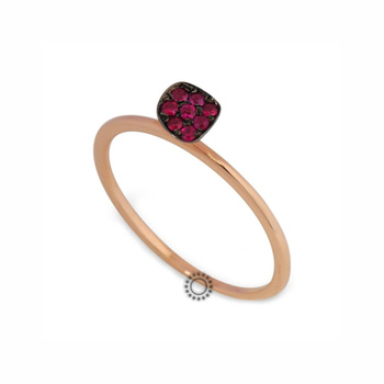 Δαχτυλίδι Κ18 ροζ χρυσό με ρουμπίνια