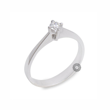 Μονόπετρο δαχτυλίδι Κ18 λευκόχρυσο με διαμάντι 0.19ct