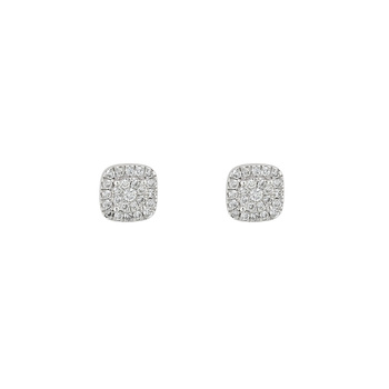 Σκουλαρίκια ροζέτες invisible Κ18 λευκόχρυσα με διαμάντια